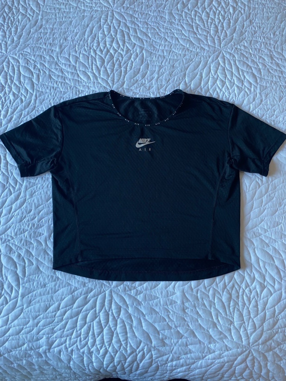 Nike Black Crop Tee with White Nike Air Logo - Picture 2 of 7